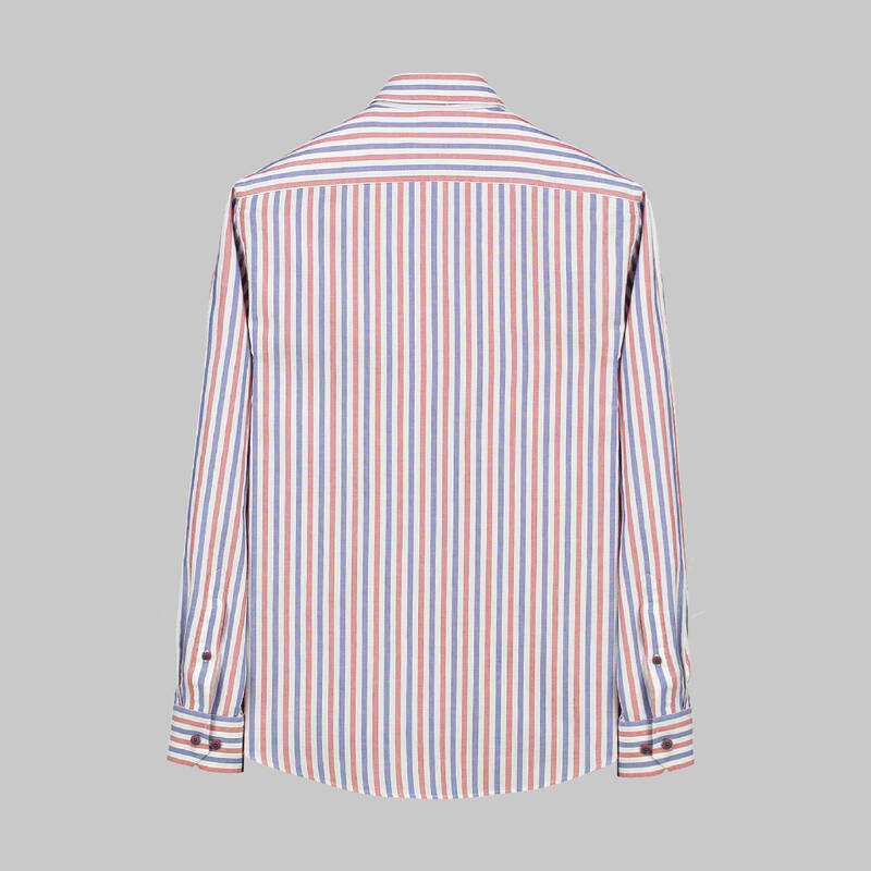 ELETA ÇİZGİLİ MAVİ GÖMLEK