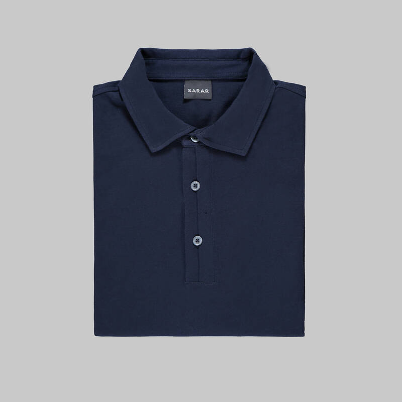 SARAR POLO YAKA UZUN KOL SİYAH T-SHIRT