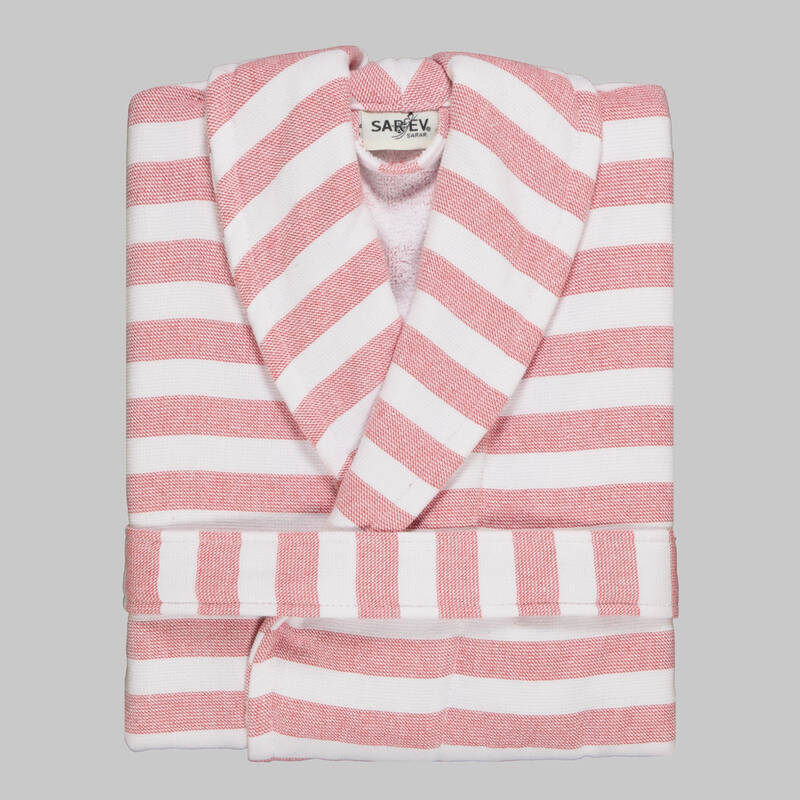 DENIS ÇİZGİLİ SARI BORNOZ