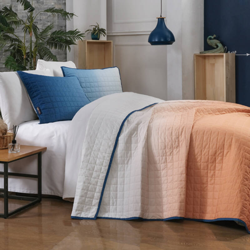 DİNA ÇİFT KİŞİLİK MAVİ YATAK ÖRTÜSÜ