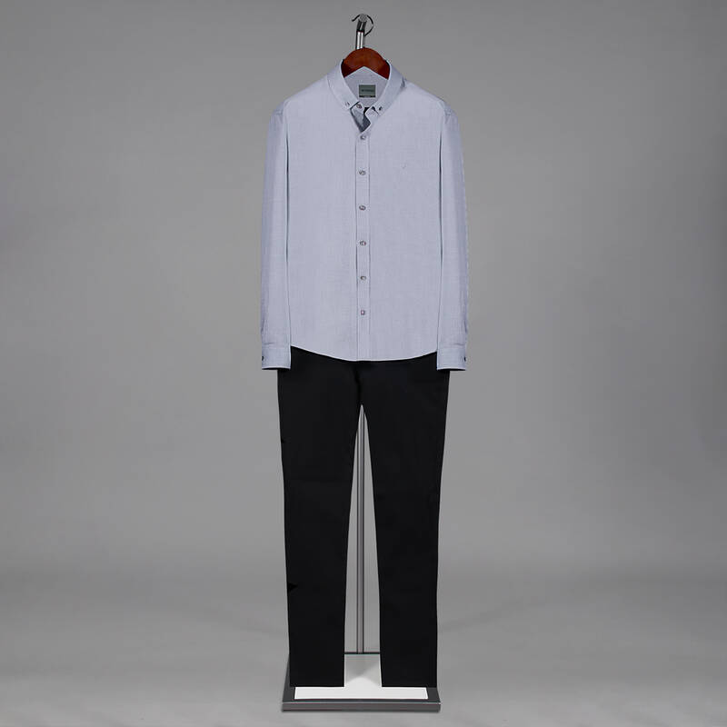 GOIAS UZUN KOL DESENLİ LACİVERT GÖMLEK