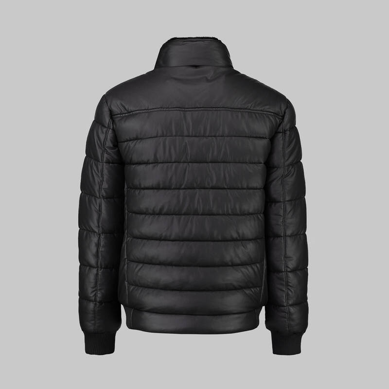 KÜRKLÜ YAKA ŞİŞME SİYAH MONT