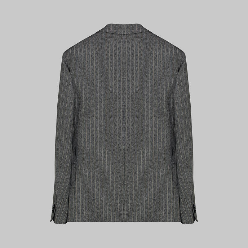 MATTEO ÇİZGİLİ İNDİGO MAVİ CEKET