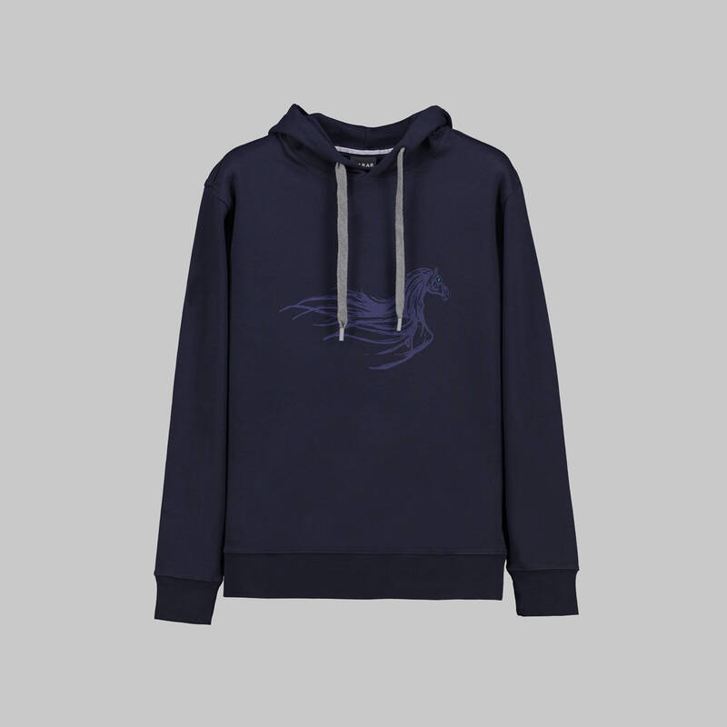 KAPÜŞONLU LACİVERT SWEATSHIRT