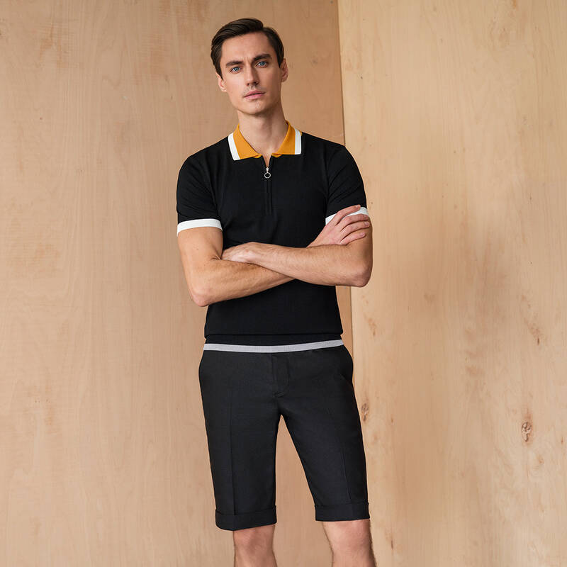 RENKLİ POLO YAKA KISA KOL BEYAZ TRİKO