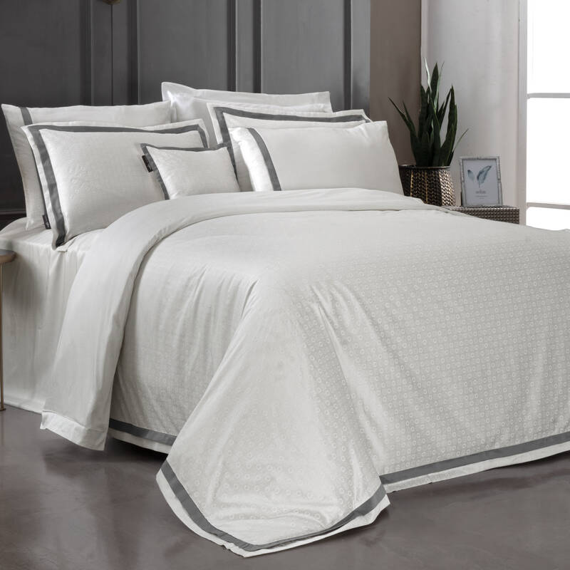 SAROV SATEN KING SIZE GRİ NEVRESİM TAKIMI