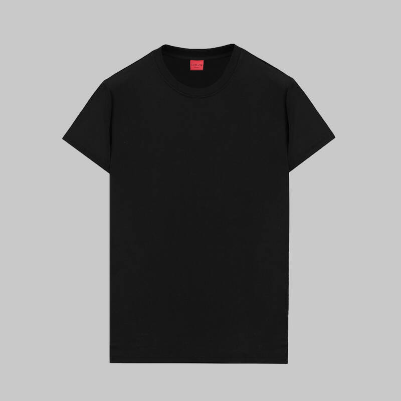 BİSİKLET YAKA SİYAH BASİC TİŞÖRT