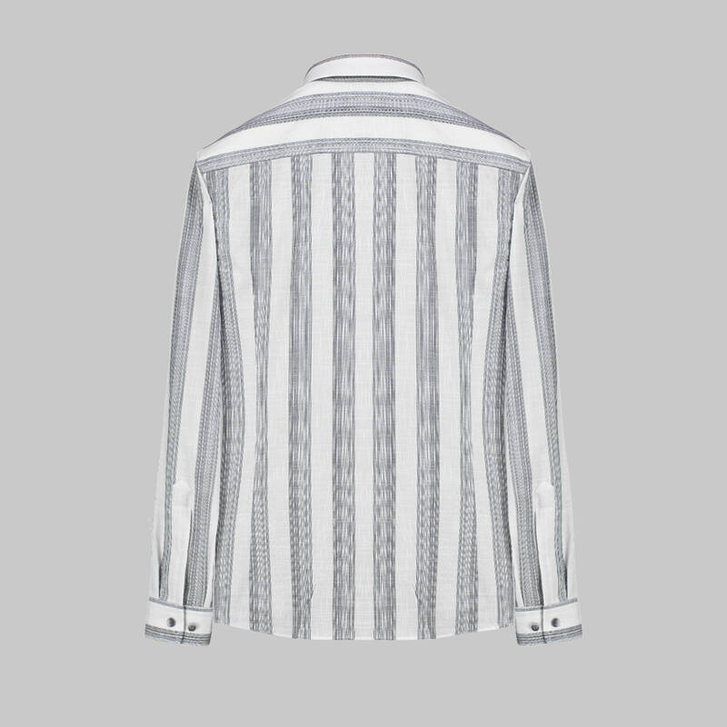 GOIAS ÇİZGİLİ MAVİ GÖMLEK