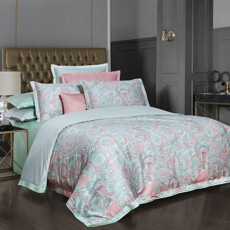 VOLGA SATEN ÇİFT KİŞİLİK MAVİ NEVRESİM TAKIMI