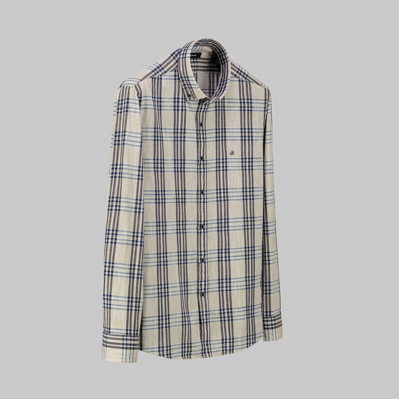 ELETA EKOSE SLİM MAVİ GÖMLEK