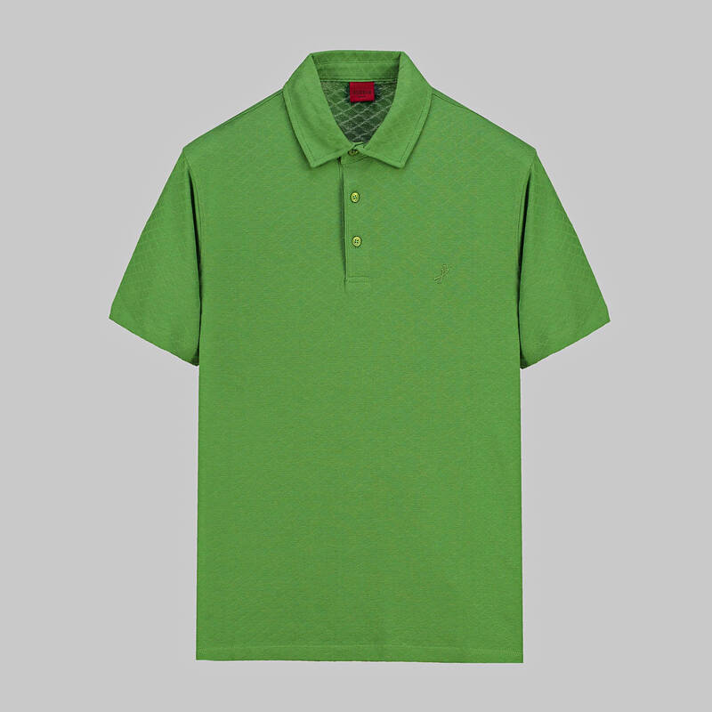 POLO YAKA PETEK DESENLİ YEŞİL TİŞÖRT