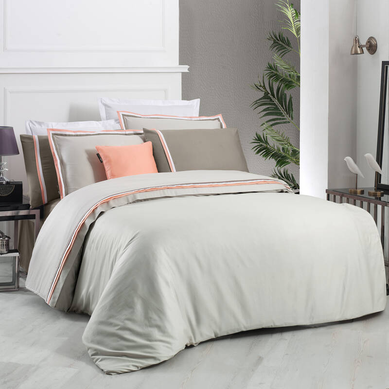 MINSK SATEN KING SIZE GRİ PEMBE NEVRESİM TAKIMI