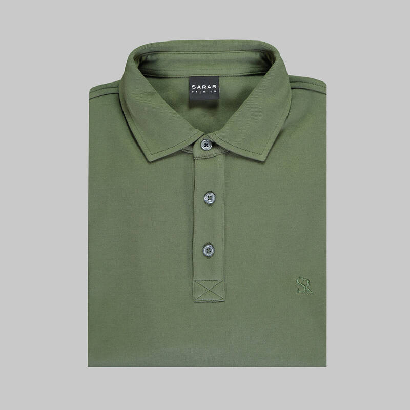 SARAR PREMIUM POLO YAKA UZUN KOL EKRU T-SHIRT