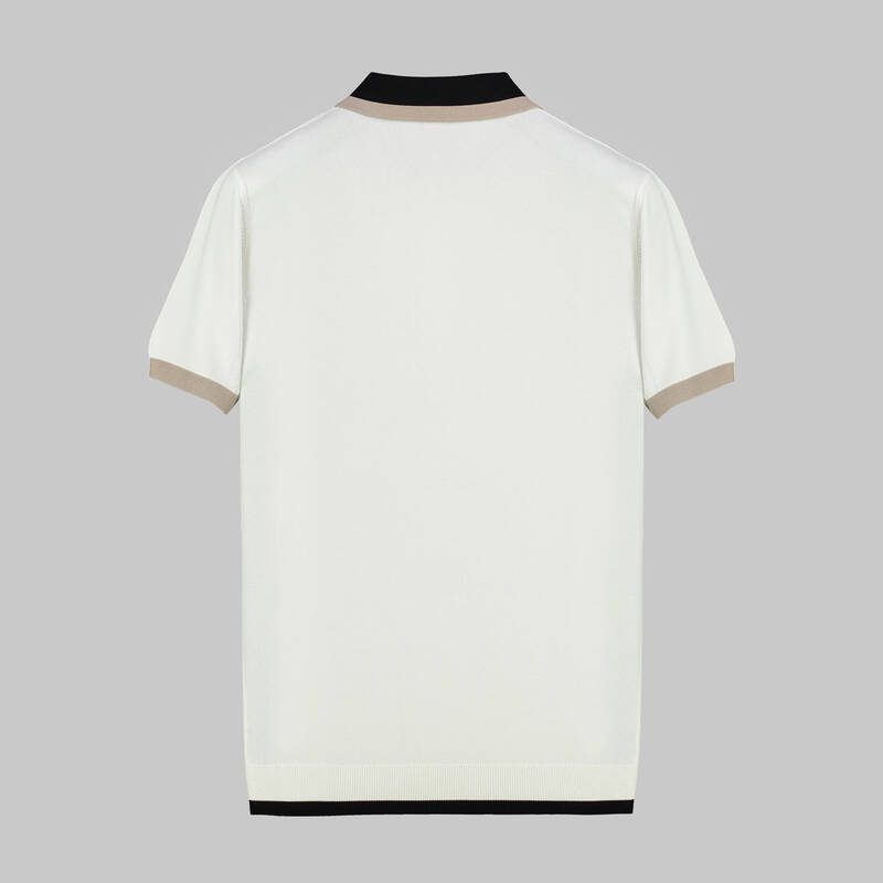 RENKLİ POLO YAKA KISA KOL BEYAZ TRİKO