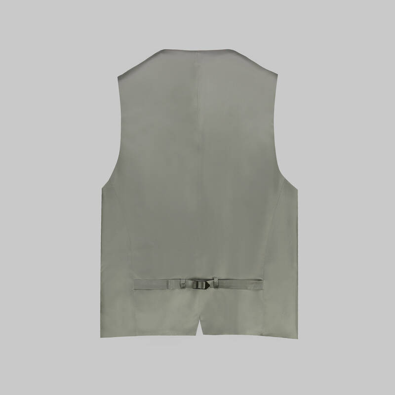 AMARA AÇIK GRİ KARELİ YELEKLİ TAKIM