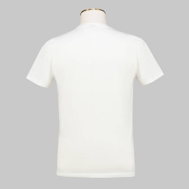 CEP BASKILI BİSİKLET YAKA BEYAZ T-SHIRT