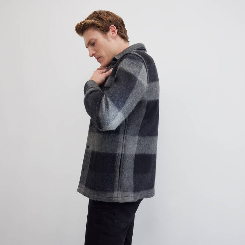 MORESCO KARELİ SİYAH GÖMLEK CEKET