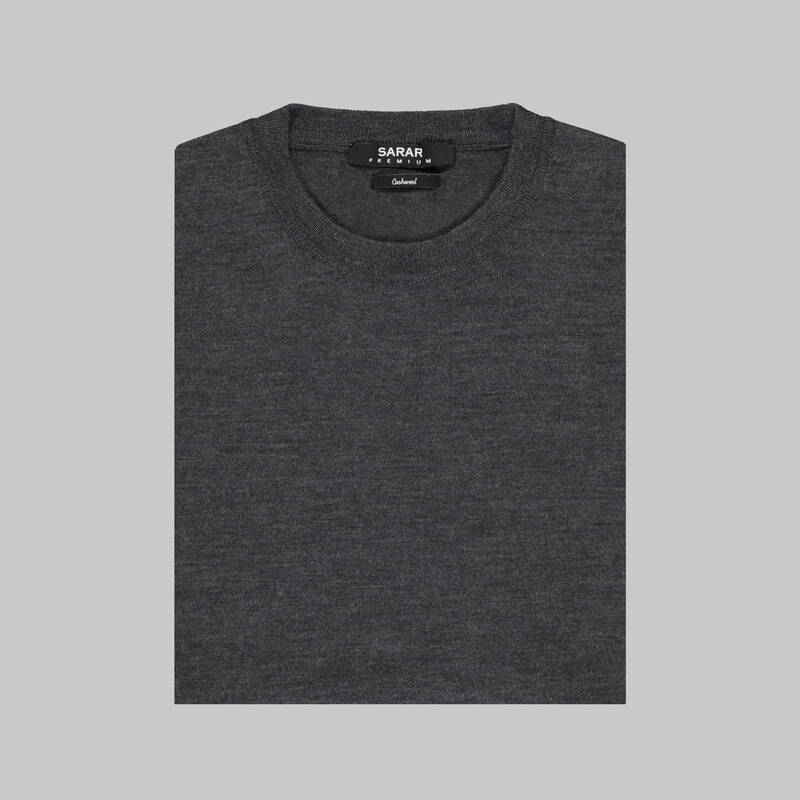 BİSİKLET YAKA YÜNLÜ SİYAH TRİKO