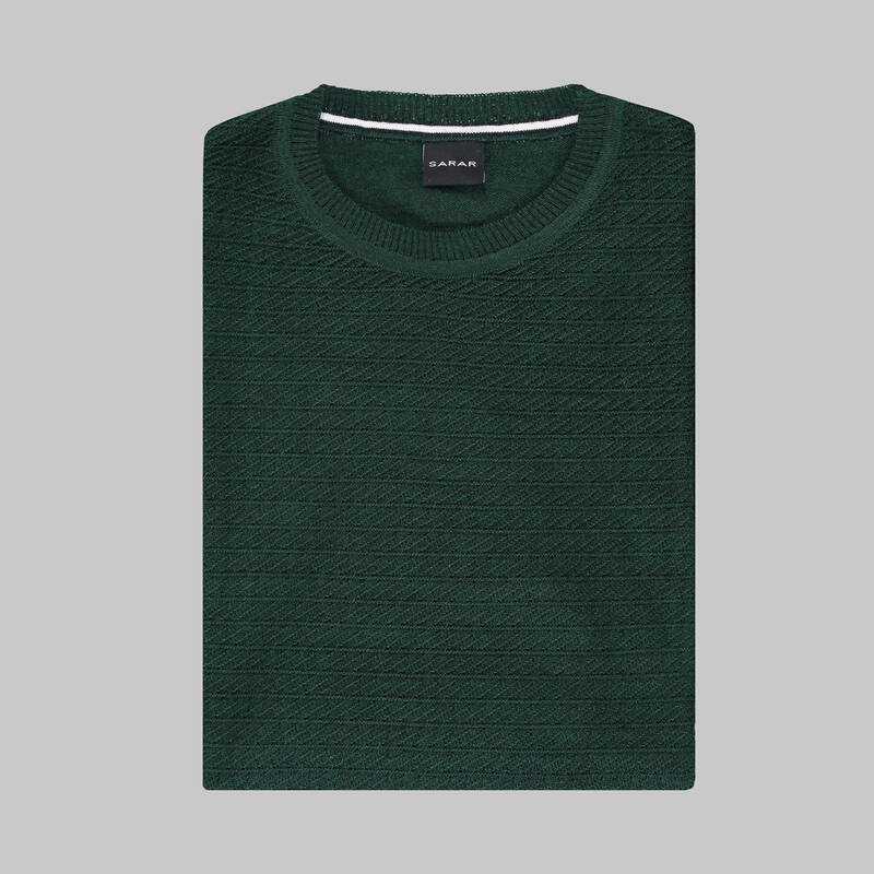 SARAR BİSİKLET YAKA KOYU YEŞİL TRİKO