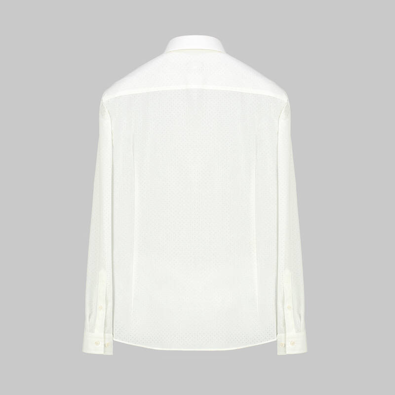 GOİAS MİKRO DESENLİ SLİM FİT EKRU GÖMLEK