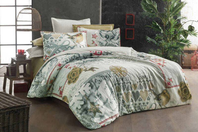 KAJE FLANEL KİNG SIZE NEVRESİM TAKIMI