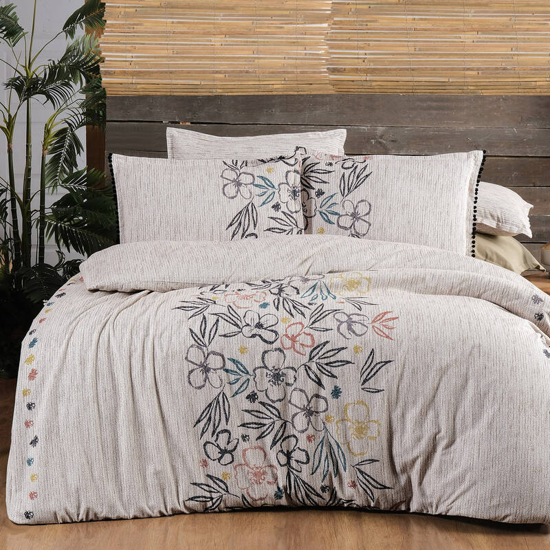 AMELIA FLANEL BEJ KING SIZE NEVRESİM TAKIMI