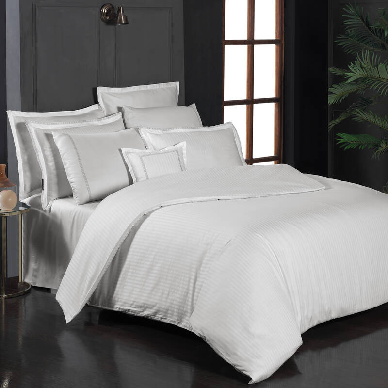 JACQUARD STRIPE ÇİFT KİŞİLİK YEŞİL NEVRESİM TAKIMI