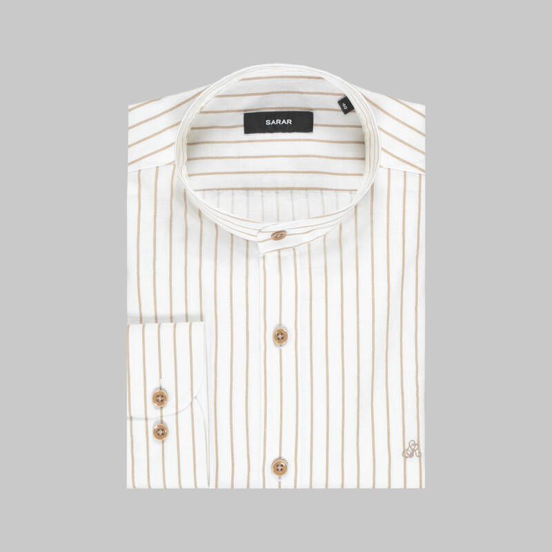 ALN ÇİZGİLİ YEŞİL SLİM GÖMLEK