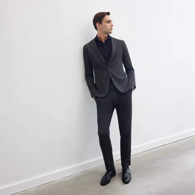 MATTEO DESENLİ KOYU GRİ CEKET