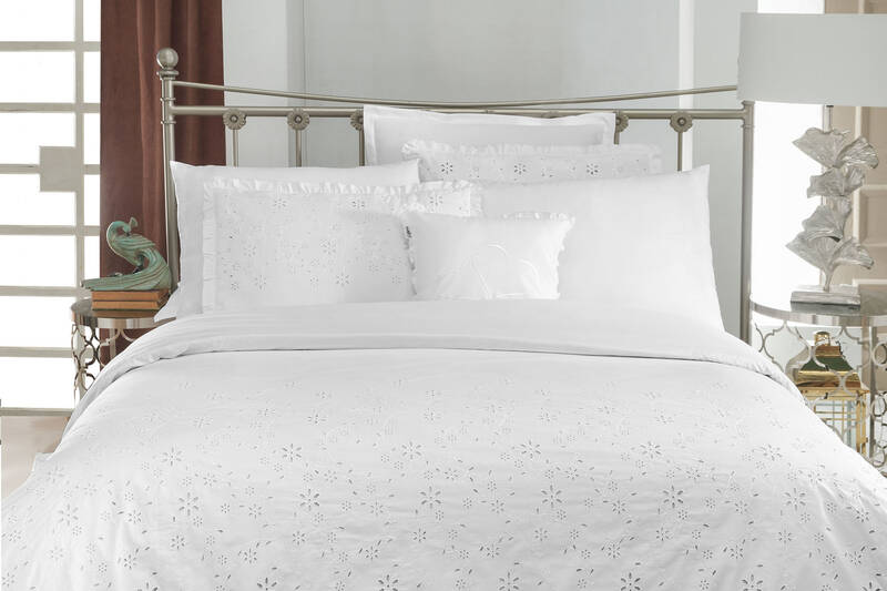 PESTE PERCALE BEYAZ ÇİFT KİŞİLİK NEVRESİM TAKIMI