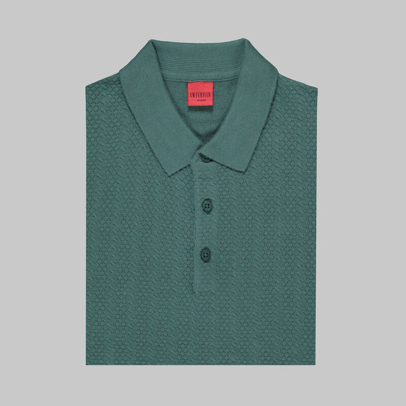 DÜĞMELİ POLO YAKA SİYAH TRİKO