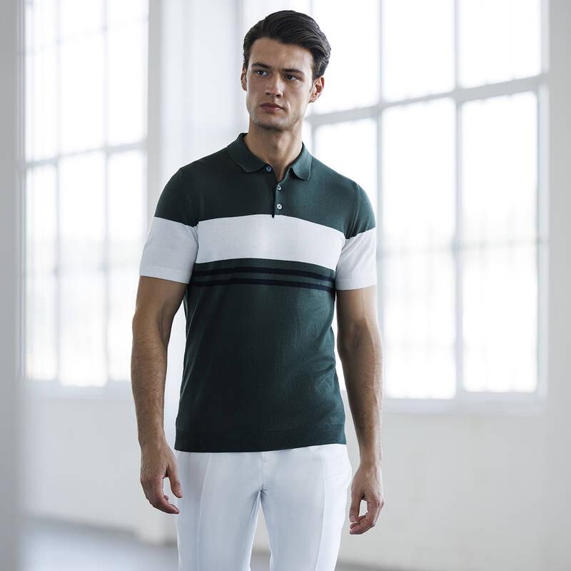 POLO YAKA KISA KOLLU YEŞİL TRİKO KAZAK