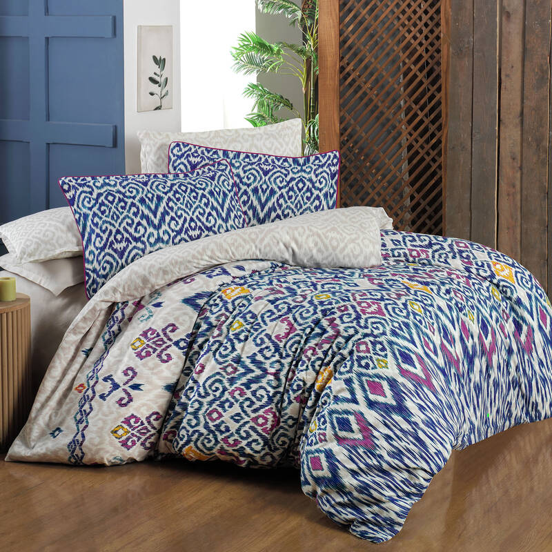 ELIYAS FLANEL MAVİ KING SIZE NEVRESİM TAKIMI