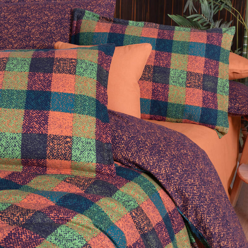 RONA FLANEL ORANJ ÇİFT KİŞİLİK NEVRESİM TAKIMI