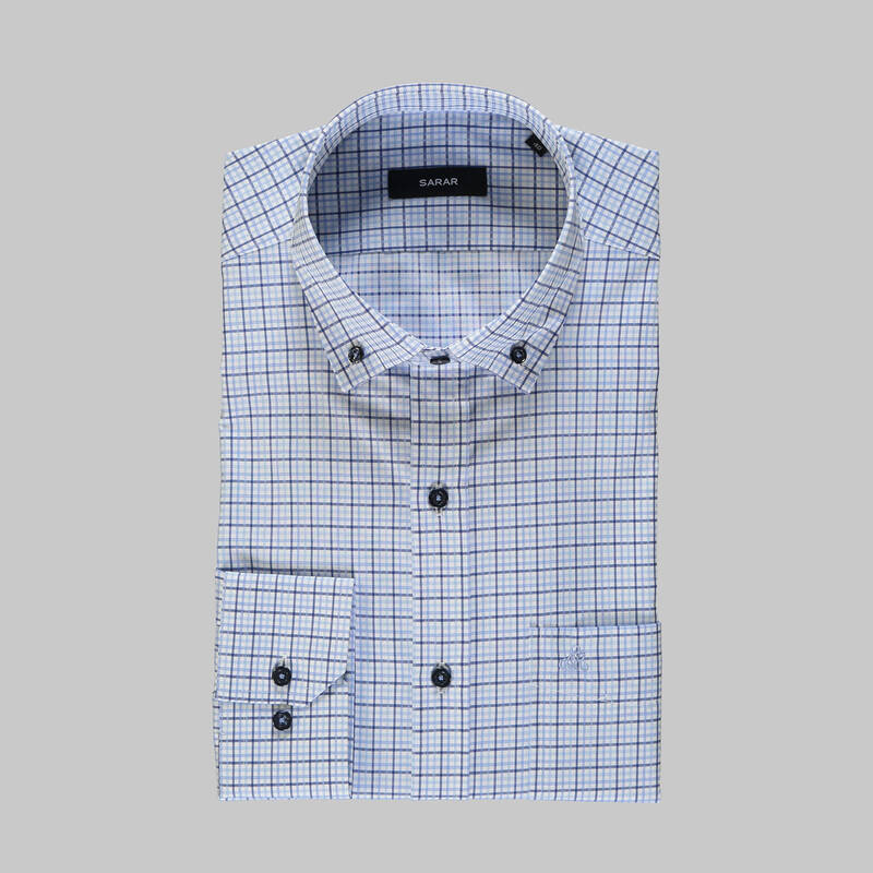 KARELİ MAVİ ELETA GÖMLEK