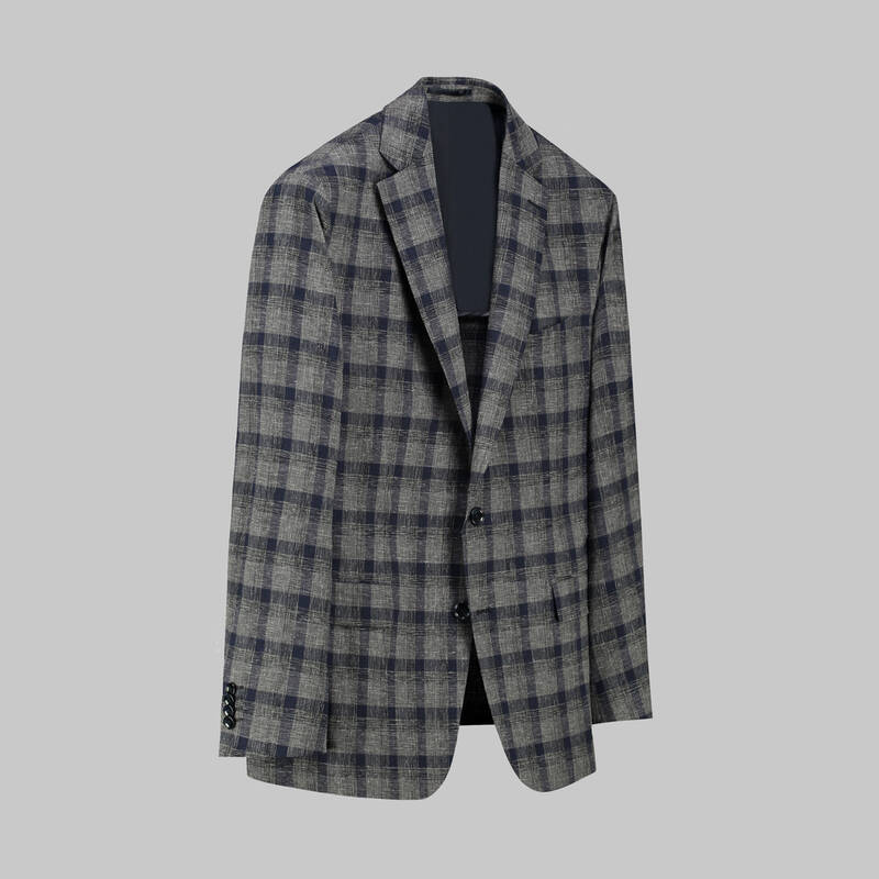 REXFORD SLİM FİT KARELİ LACİVERT CEKET