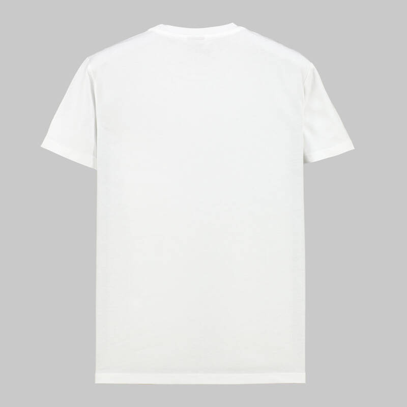 CEP BASKILI BİSİKLET YAKA BEYAZ T-SHIRT