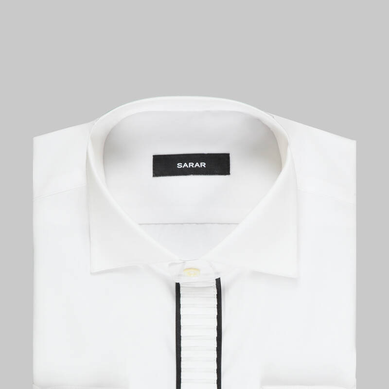 FAGUSA YEDEK YAKALI BEYAZ SMOKİN GÖMLEK