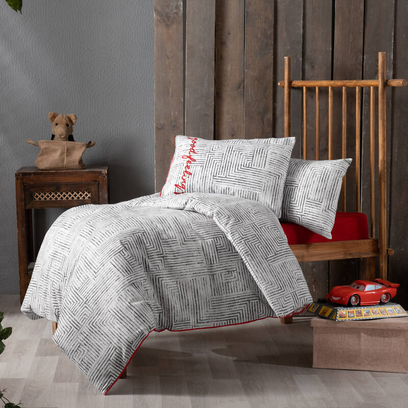 FREDDY GRİ FLANEL BEBEK NEVRESİM TAKIMI