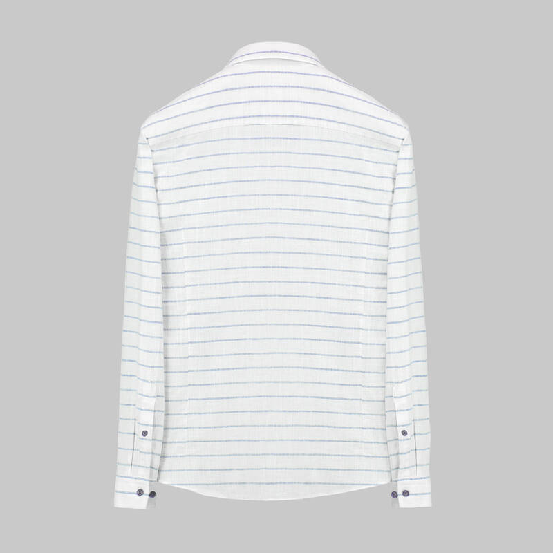 GOIAS UZUN KOL ÇİZGİLİ YEŞİL GÖMLEK