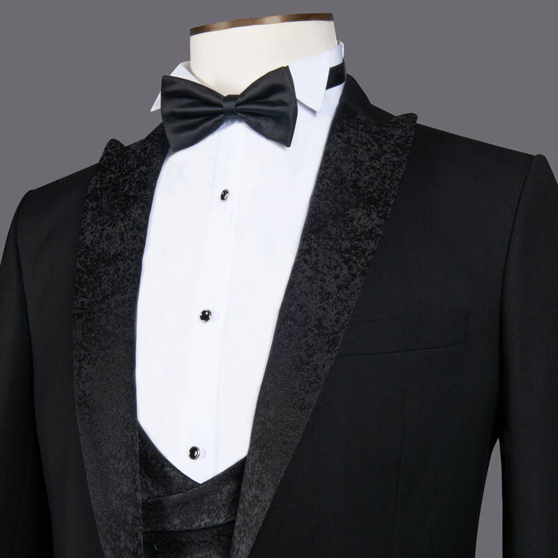 HAPPY CARLO YELEK PAPYON TAKIM SİYAH SMOKIN