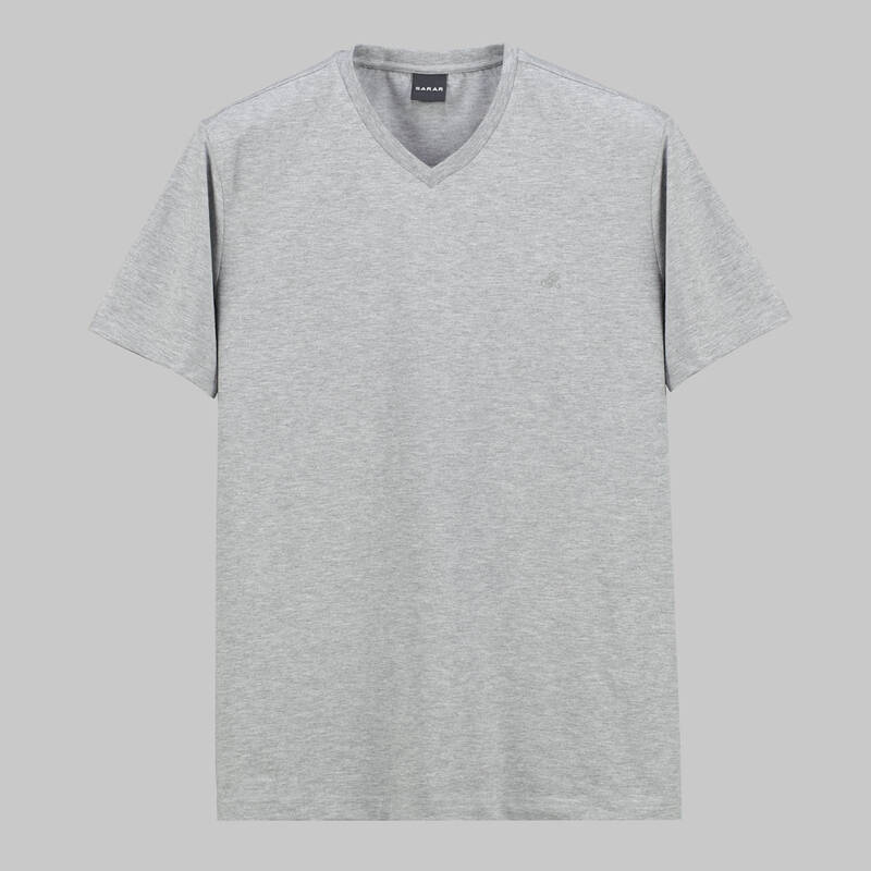 V YAKA GRİ TİŞÖRT