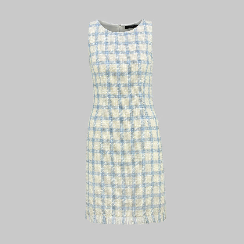 KISHA MAVİ BEYAZ ELBİSE