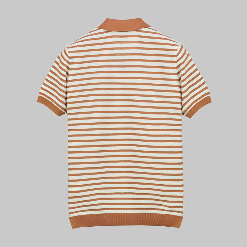 POLO YAKA KISA KOL ÇİZGİLİ BUZ MAVİSİ TRİKO