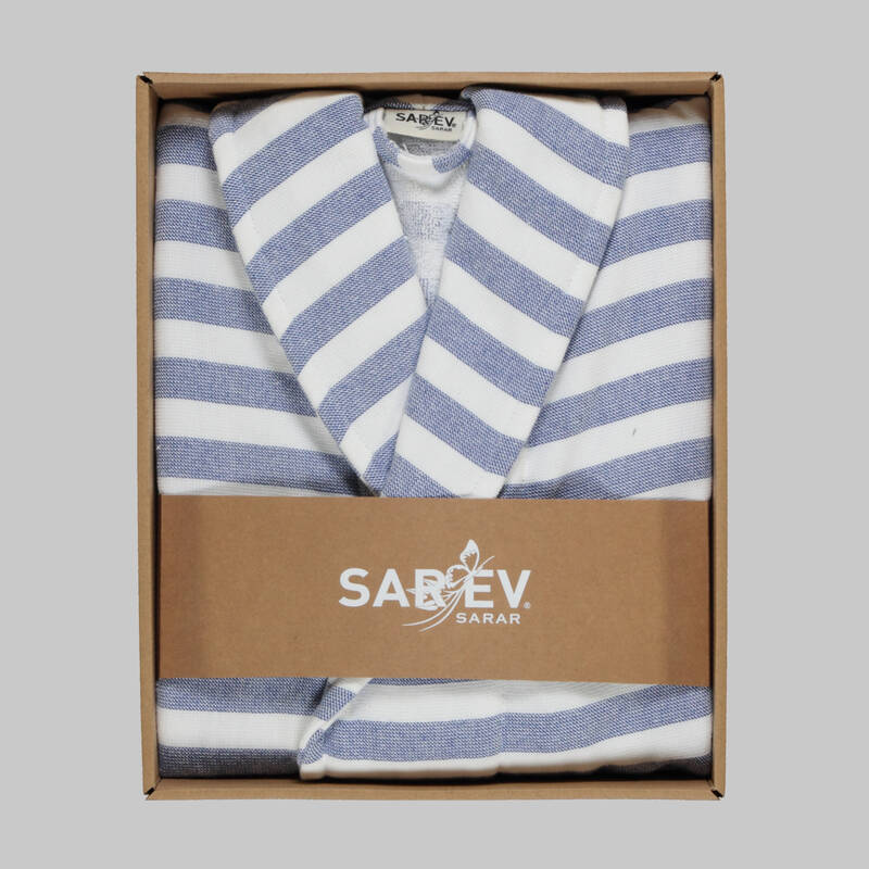 DENIS ÇİZGİLİ SARI BORNOZ