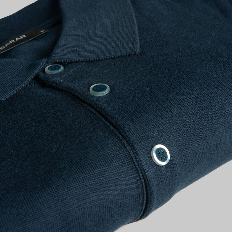 DÜĞMELİ POLO YAKA LACİVERT TRİKO