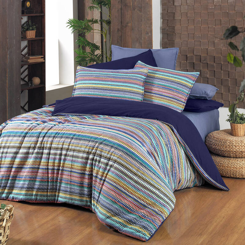 DIMITRO FLANEL MAVİ ÇİFT KİŞİLİK NEVRESİM TAKIMI