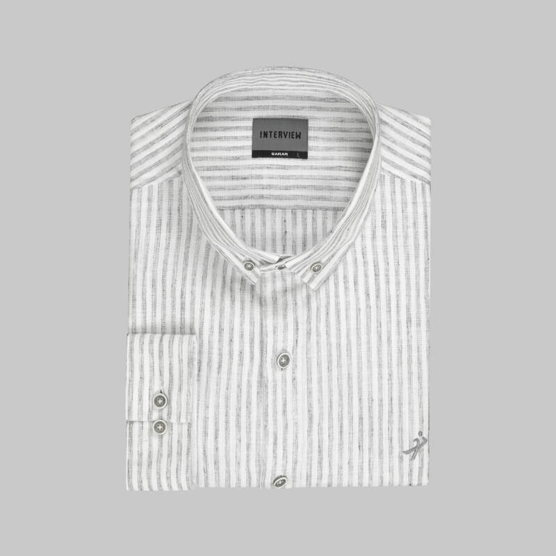 GOIAS KAHVERENGİ UZUN KOL SLİM GÖMLEK