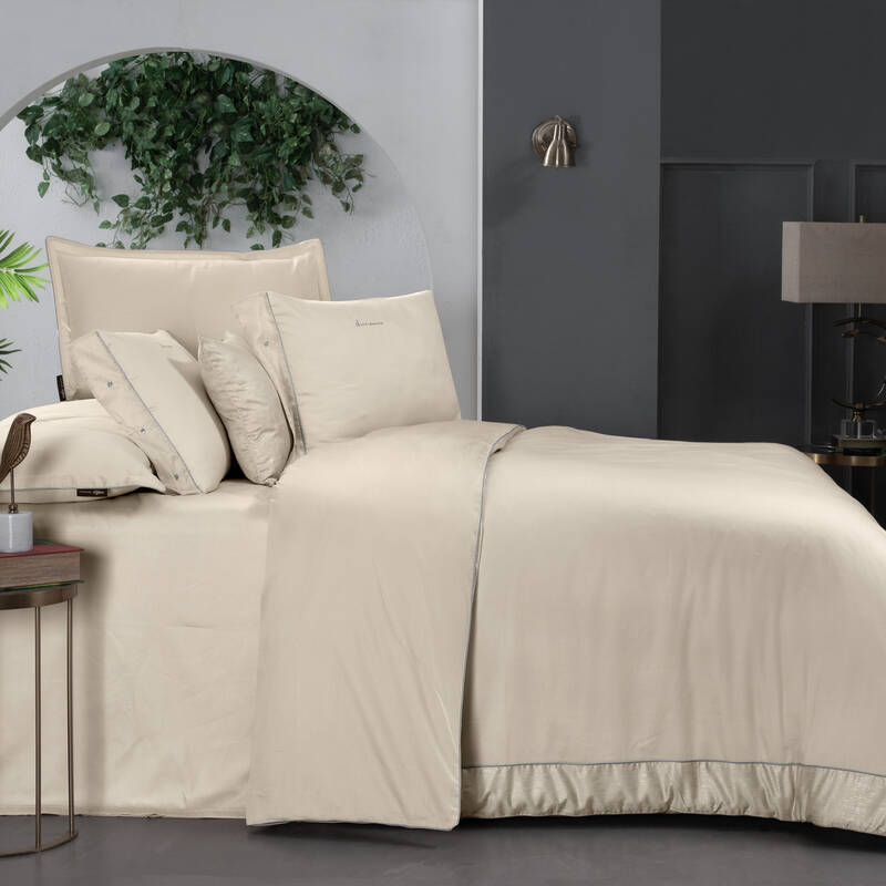 VORONEJ SATEN KING SIZE EKRU NEVRESİM TAKIMI