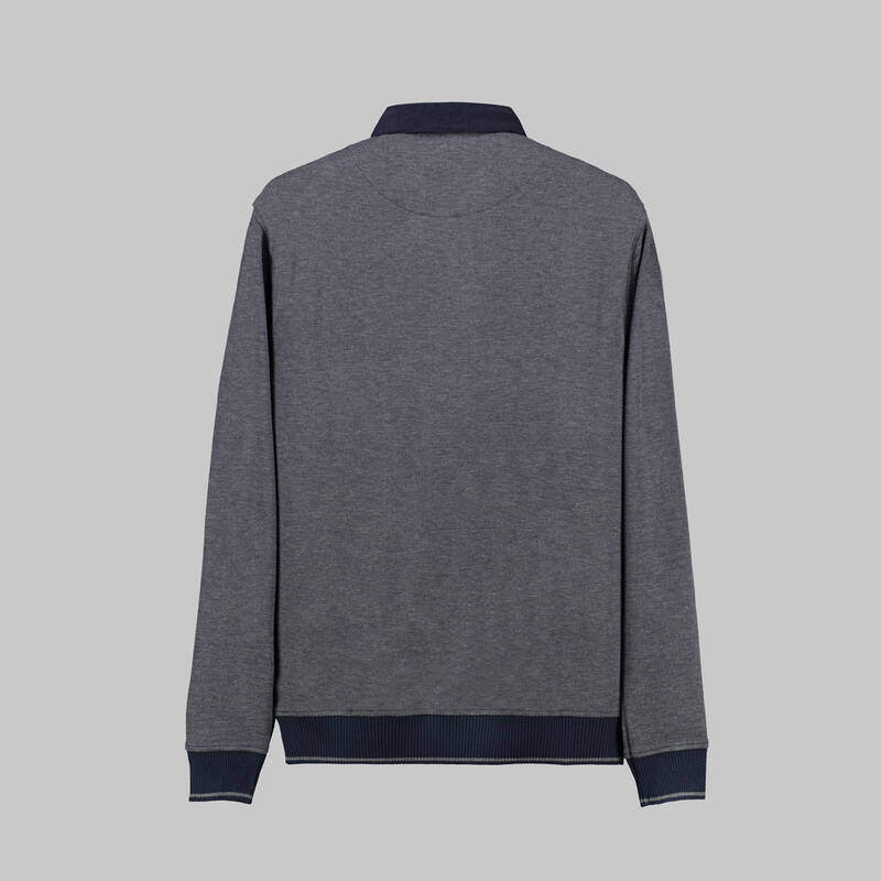CCS POLO YAKA LACİVERT SWEATSHIRT